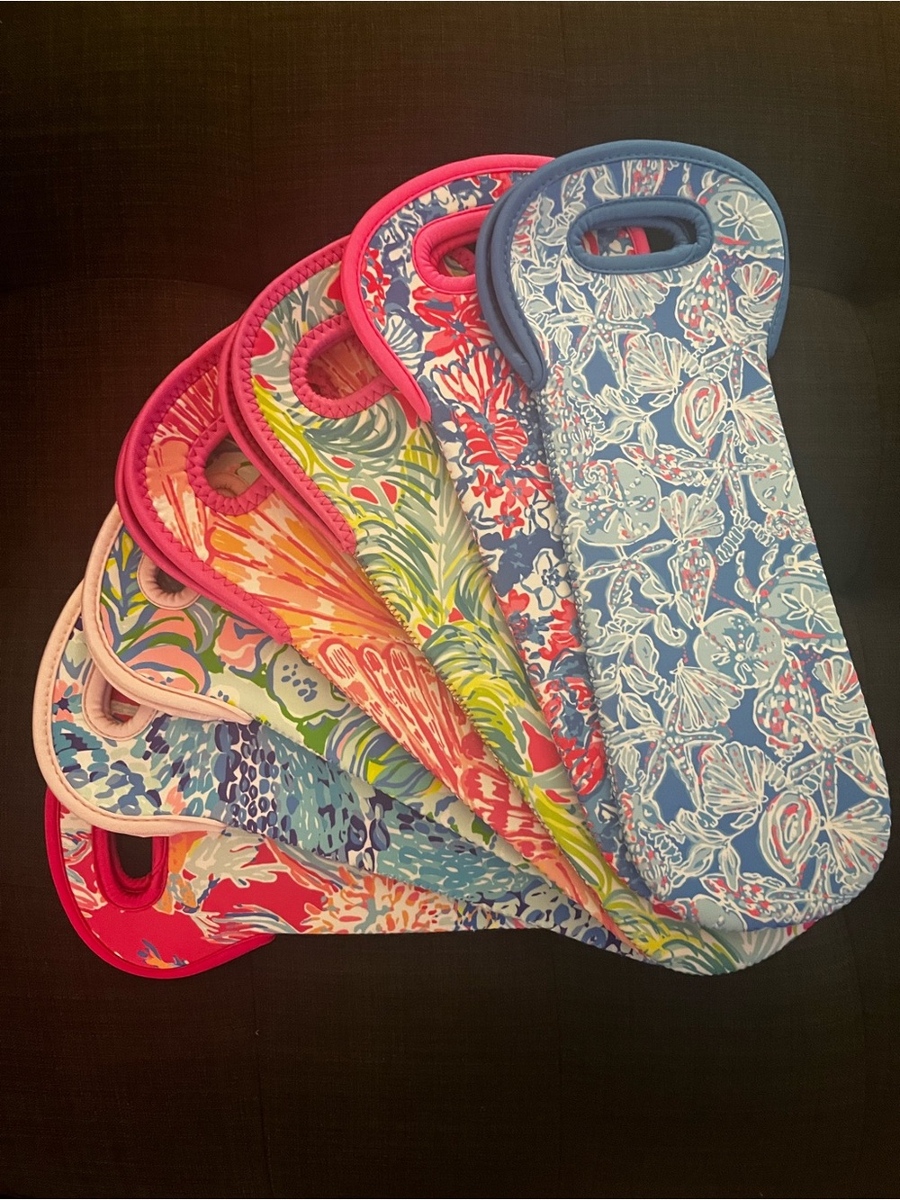 NWOT Bundle of Lilly Pulitzer Neoprene Wine Bags